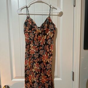 Orange and Pink Spaghetti Strap Slip Dress for a Night Out